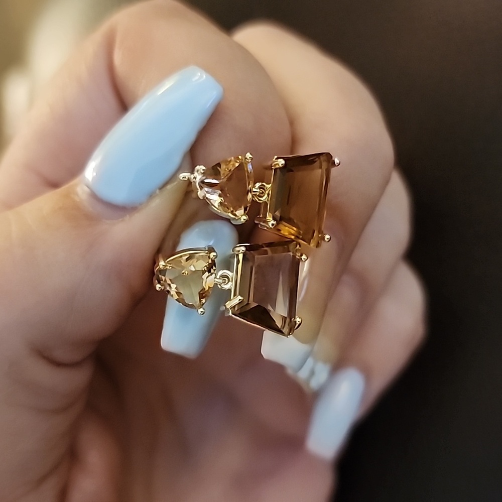 Brown Glass Stud Earrings